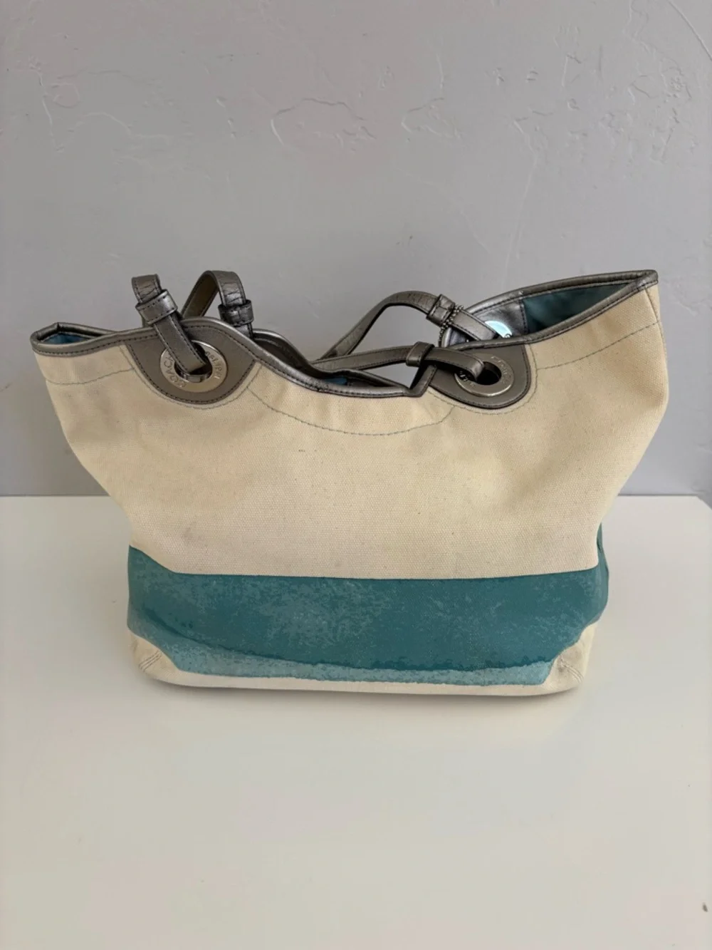 COACH Coastal Canvas Beach Starfish Tote - Picture 4 of 11